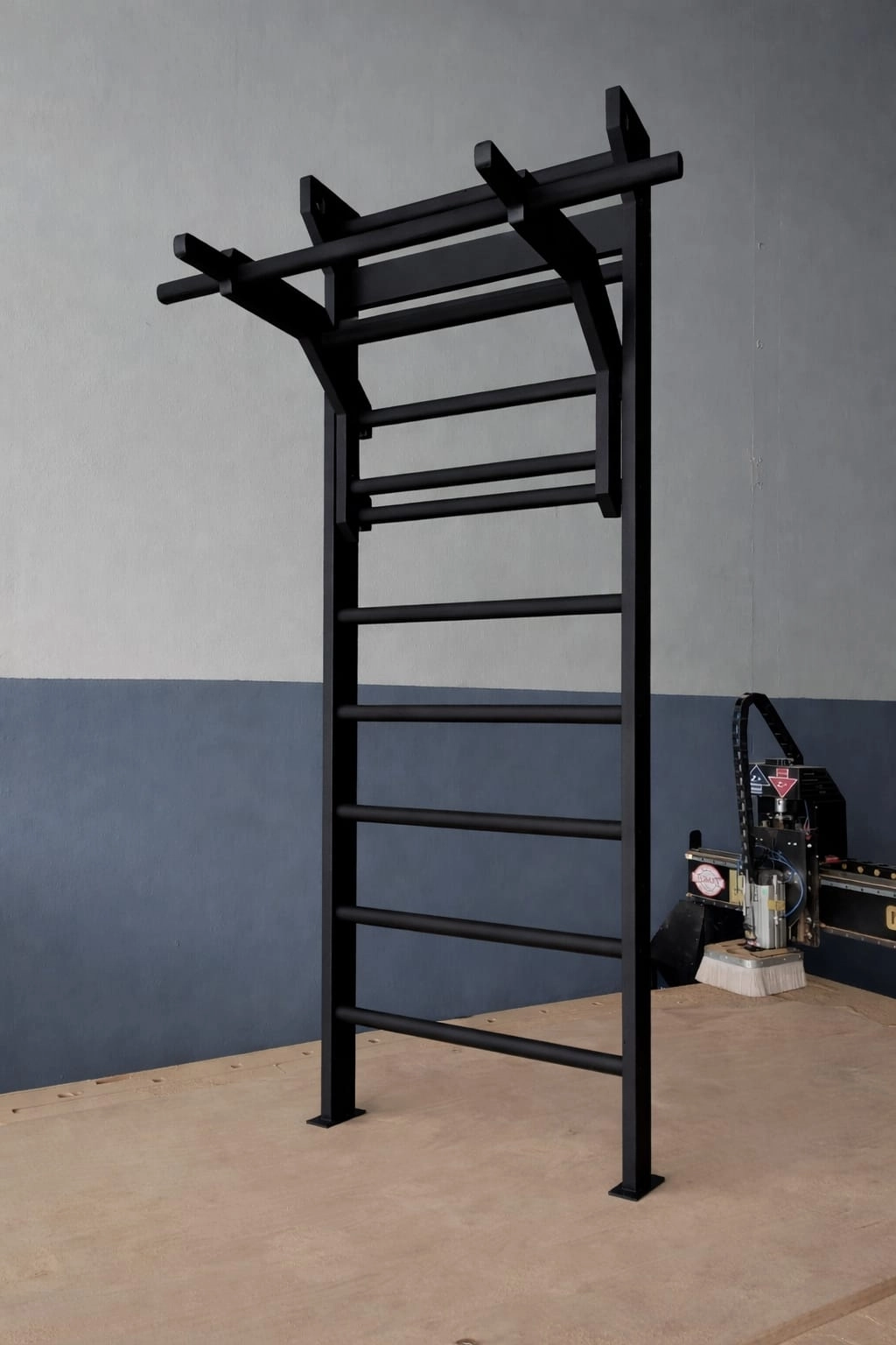 Fitladder Kombo Bar - Ahşap Bafiks Barı, İsveç Merdiveni, Egzersiz Barı, Skolyoz Duvar Barı - Siyah