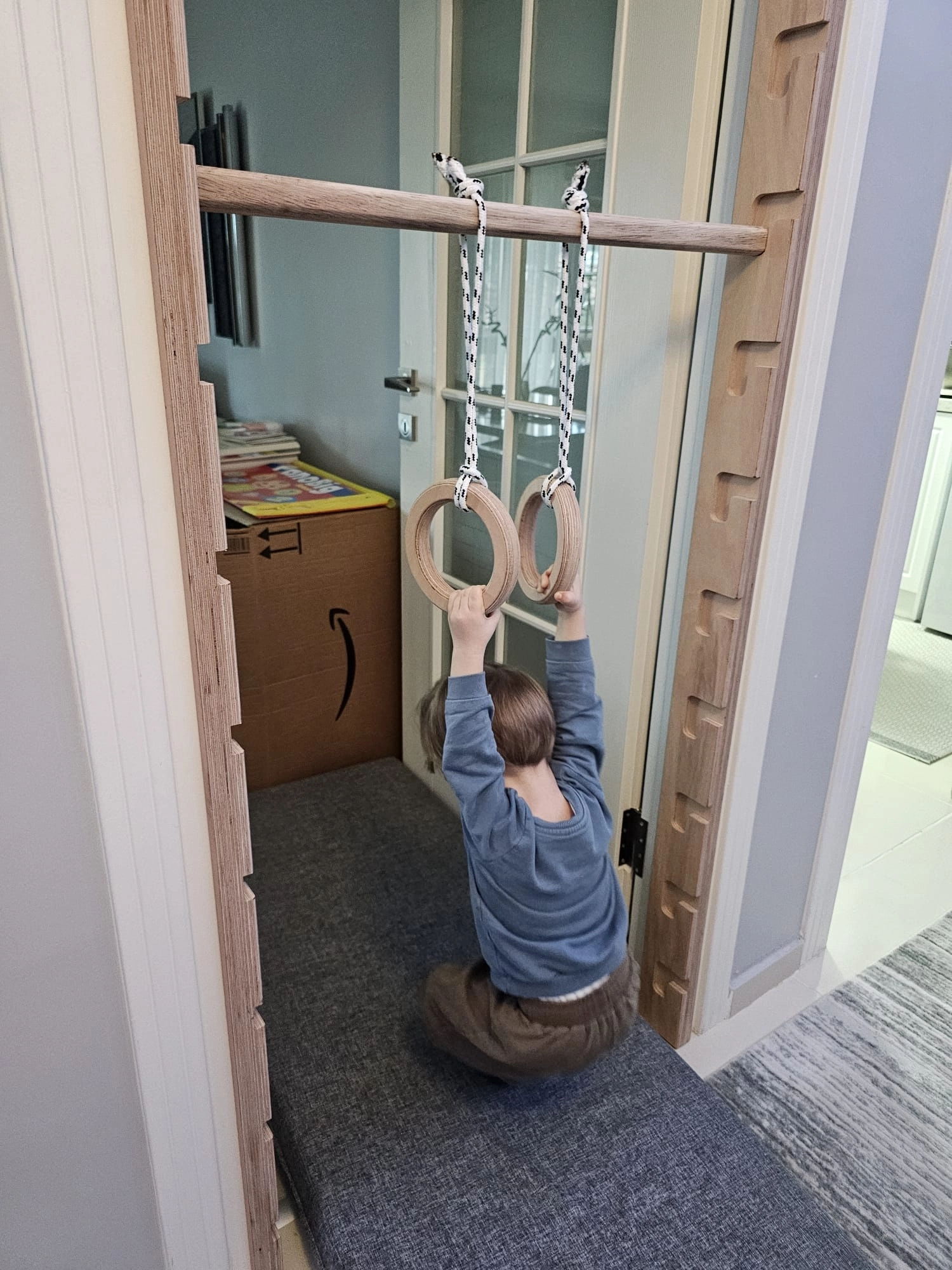 Fitladder Kompakt Kapı Barı - Ahşap Barfiks Barı, Kapı İçi Barfiks İstasyonu, Egzersiz Barı